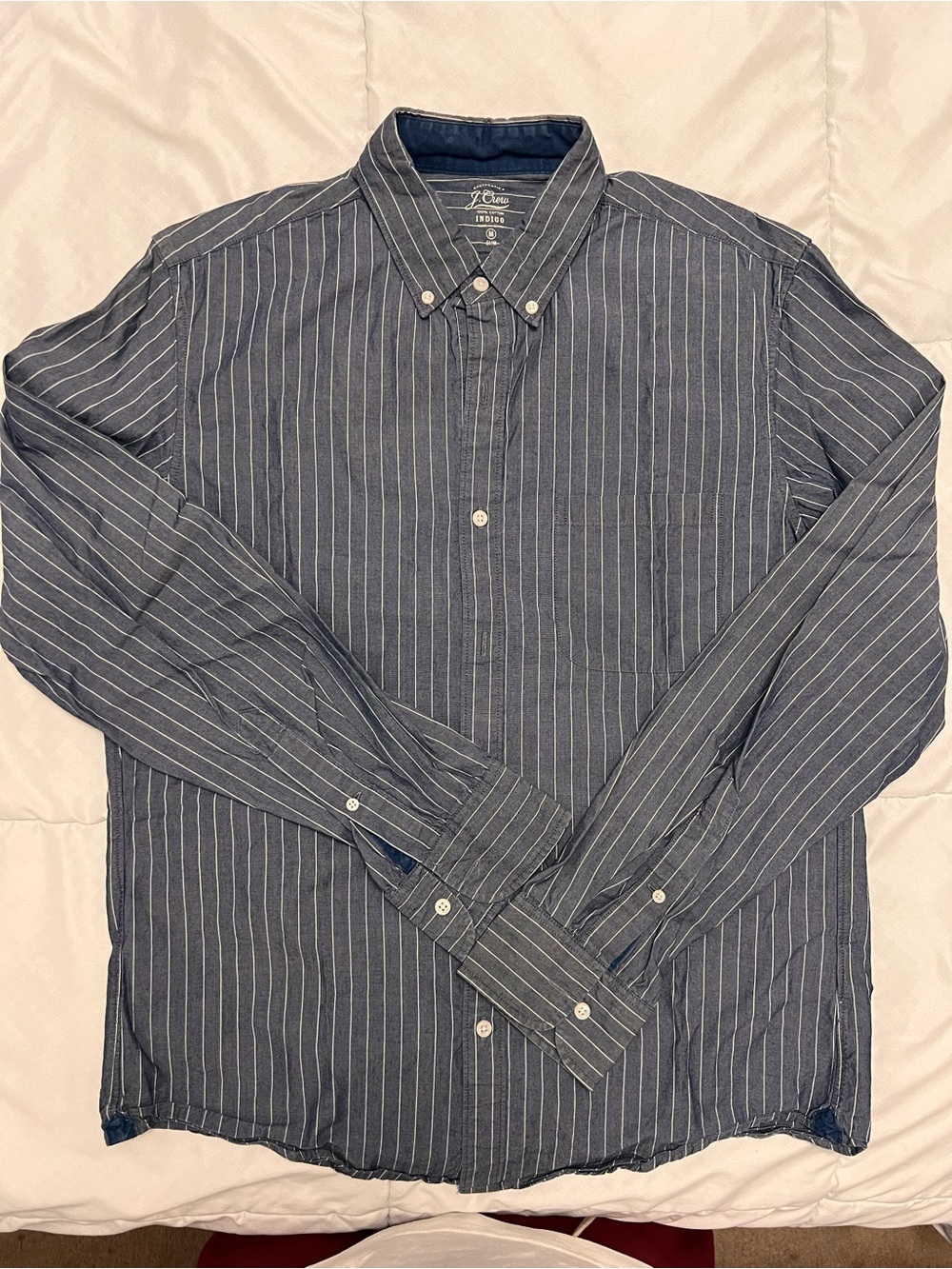 J. Crew Navy Vertical-Stripe Button-Down Shirt
